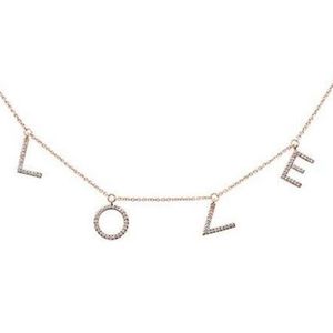 .17ct 14kt rose gold "love" diamond charm pendant